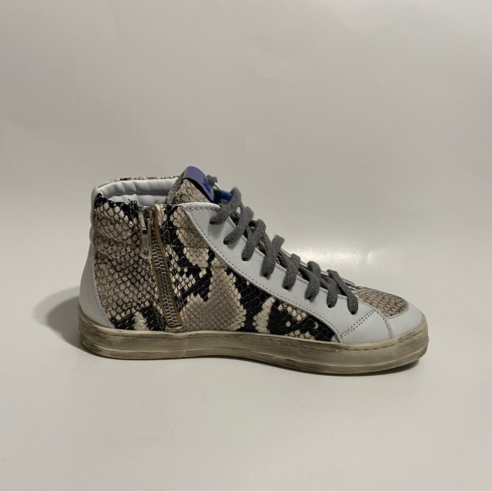 New P448 Skate Side Zip White Snake Python Distre… - image 4